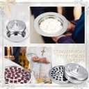 Zhehao 2 Pcs Communion Set Holy Trays for Churches with Lid Communion Plates with Lid Churches Cups Filler and Disposable Cups Supplies (Silver)