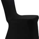 WELMATCH Black Stretch Spandex Chair Covers Wedding Universal - 10 Pcs Banquet Wedding Party Dining Decoration Scuba Elastic Chair Cover (Black, 10)