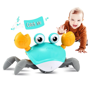 control future Crawling Crab Baby Toy - Infant Tummy Time Toys 3 4 5 6 7 8 9 10 11 12 Babies Boy 3-6 6-12 Learning Crawl 9-12 12-18 Walking Toddler 36 Months Old Music Development 1st Birthday Gifts