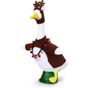 Christmas Reindeer Goose Outfit, 23 Inches Porch Goose Clothes for Lawn, Yard, or Concrete Decor