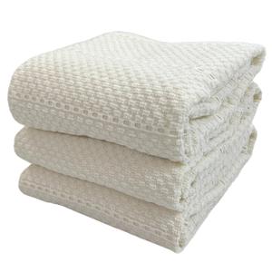 Off White Ivory Cream Kitchen Hand Dish Towels: Oversized 28" x 18",100% Cotton Cloth Soft Cleaning Drying Absorbent Textured Design, Set of 3 Multipurpose for Everyday Use (Creme Textured)