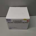 Ceramic Slow Feeder Bowl, Elevated CAT & Dog Slow Feeder, Wide-Mouth, PAW Design, Stylish Design, for Fast Eaters, Non Slip, Pets, Small & Medium Sized Breeds, (Green)