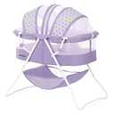 Dream On Me Karley Bassinet, Award Winner Lightweight Travel Baby Bassinet, Foldable Bedside Sleeper, Adjustable Double Canopy, Spacious Design, Soft Fabric, Storage Basket Periwinkle
