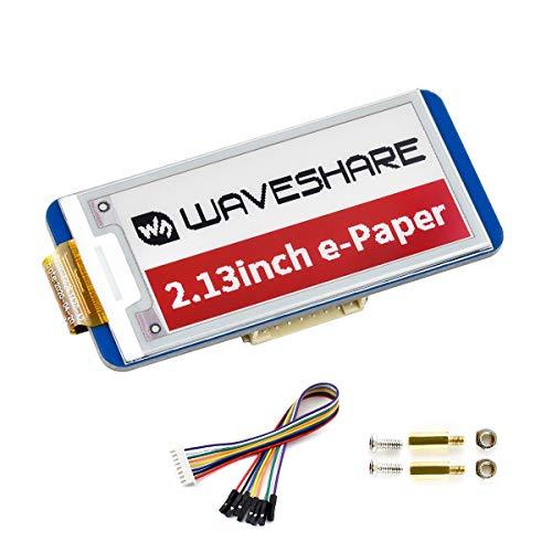 Waveshare Three Color 2.13inch E-Ink Display HAT (B), 212x104 Resolution 3.3V/5V Red Black White E-Paper Display Screen for Raspberry Zero/Zero W/Zero WH/2B/3B/3B+ SPI Interface,Full Refresh