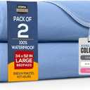 Utopia Bedding Washable Underpads 34" x 52" (Pack of 2), Waterproof Reusable Heavy Absorbency Incontinence Bed Pads for Adults, Kids, Elderly and Pets, Bedwetting Pads for Sofa and Couch (Blue)