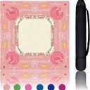 Mahjong Mat for Table, 31.5" x 31.5" Non-Slip American Mahjong Mat, Pink Neoprene Mat for Mahjong Lovers (Boho-Pink)