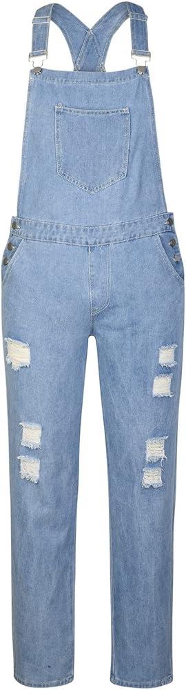 Women's Casual Stretch Adjustable Denim Bib Overalls Jeans Pants Jumpsuits Size XL