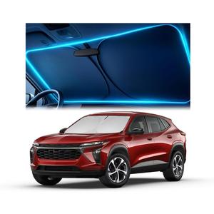 Windshield Sun Shade for Chevrolet Trax 2024 2025 2026 – Custom Fit Sun Shield with Mirror Cut‑Out, Blocks Heat & UV, Foldable with Storage Pouch - Chevrolet Trax Windshield Sunshade