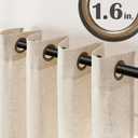 jinchan Linen Curtains 84 Inches Long for Living Room Bedroom Farmhouse Light Filtering Grommet Drapes Semi Sheer Natural Linen Textured Window Curtains 7ft Neutral Curtain Panels for Dining Office