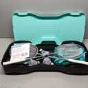 EasyGo Badminton Set, with Net, 4 Racket, 4 Birdies, Portable Storage Box, for Backyards, Outdoor Games, Yard Games