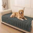 Smiry Couch Cover for Dogs, Non Slip Washable Sofa Protector for Pets, Soft Furniture Cover for Pet, Stylish Sofa Covers, Cozy Protect Against Fur, Dirt & Everyday Messes (Dark Grey, 43" x 82.7")