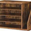 HOOBRO Mail Sorter, Literature Organizer with Adjustable Shelves, Paper Organizer for Office, Home, Wood Countertop File Holders, Mails, Magazines, Rustic Brown FG41WF01