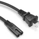 Superer 6 ft TV Power Cord Cable Fit for Samsung LG TCL Sony Apple Insignia Sharp Toshiba JVC Hisense Roku 4k 8k Smart LED LCD HD, Universal IEC C7 Figure 8 2 Prong Replacement AC Cables, ETL Listed
