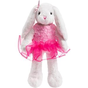Ballet Bunny Stuffed Animal White Rabbit in Gauzy Dress Cute Easter Bunny Doll for Kids 21 inches Pink