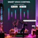 RGB+IC Led Recessed Lighting Kit Wall Panel Lights, 6PCS Smart Color Chasing Wood Slat LED Lights with Alexa & WiFi APP Control, DIY RGB Strip Lighting for Acoustic Panels, Game Room (22+35+54)