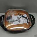 bella Electric Skillet and Frying Pan with Glass Lid, Nonstick Coating, Cool Touch Handles, Removable Heating Probe, Dishwasher Safe, 12 x 12 inch, Copper