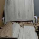 LINSY HOME Farmhouse End Table with Charging Station, Narrow Side Table for Living Room, Sofa Side Table with Drawer and Storage Cabinet, Small Nightstand for Home Office (Wood Door, Washed Grey and Brown)