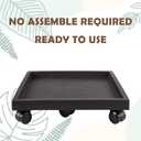 16.5 Inch Square Rolling Plant Caddy Saucer with Wheels, Heavy Duty Wheeled Planter Stand for Potted Plant, Coaster Roller Base Tray with Casters, Flower Pot Dolly Holder for Indoor Outdoor