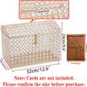 ELLDOO Crystal Wedding Card Box with Heart Lock, 12.6" x 6.3" x 9.4" Money Card Box Treasure Chest Style Gold Gift for Wedding Receptions, Centerpiece Decor, Anniversary, Keepsake, Gift Display Box