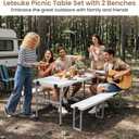 6' Picnic Table Set w/2 Benches 3-Piece 1-Case Camping Table Chair Set, 70" L x 26" W x 29" H