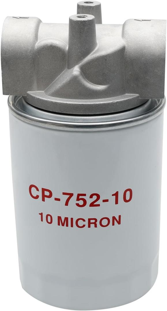 Spin-On Hydraulic Oil Filter Assembly 10 Micron with 3/4" NPT, Hydraulic Return Line Filter Housing for Petroleum-Based Fluids, 20 GPM, 200 PSI, Model 221006 Kit