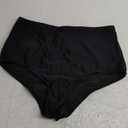 Zmart Women's High Waisted Bikini Bottom - Full Coverage Tummy Control Swimsuit Bathing Suit Swim Bottoms (Medium, Black)