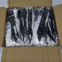 100 Pack Medium Weight Wrapped Black Plastic Cutlery Pack with Napkin and Salt/Pepper Packets (Black)
