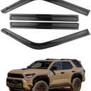 SAOKNCE 4 Pieces Tape-on Extra Durable Rain Guards Fit for 2025 2026 Toyota 4Runner,Window Deflectors,Window Visors (Smoke Black)