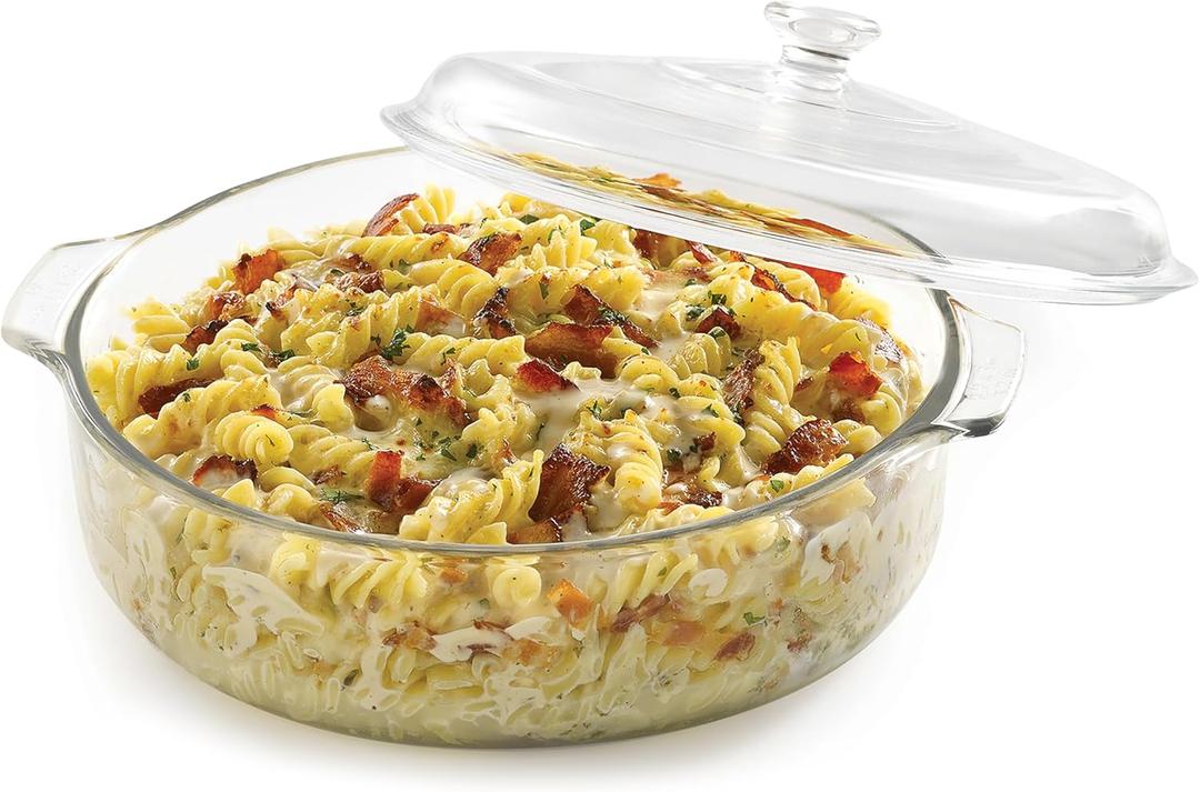 Libbey 55952 3.2-Quart Covered Casserole, 2-Pack (1-Piece Set)