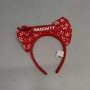 Light Up Christmas Headbands Bows Hairbands for Women - Xmas Bowknot Headpieces Hair Accessories Woman (Naughty, Red, One Size)