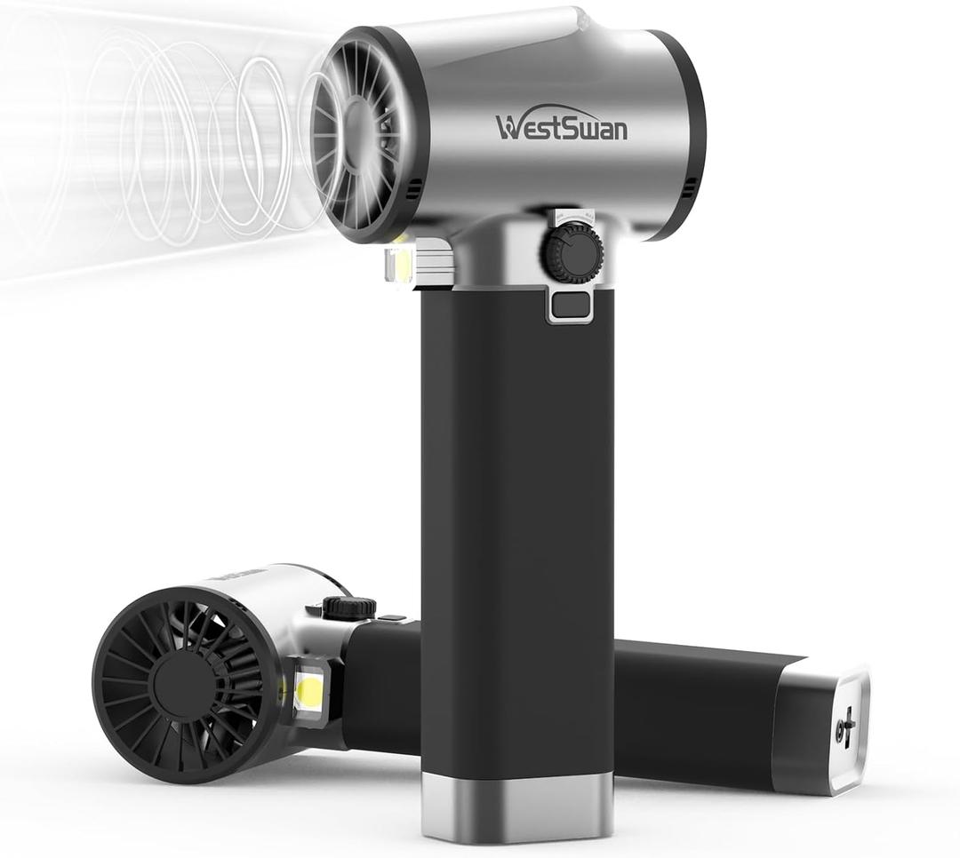 Car Dryer Air Blower Equipped with Continuously Variable Speed, 1.6KG Instant Thrust Car Blower for Drying, 64mm Super Power Turbo Dryer for Patio Cleaning, Drying, Snow Blowing (Black)