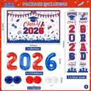 Red and Blue Graduation Decorations 2026 Class of 2026 Banner Grad Party Decorations 2026 Class of 2026 Decorations 2026 Graduation Decoration