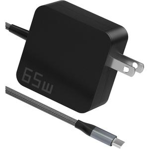 65W USB C Laptop Charger | Fast Charging USB-C Power Adapter Compatible with Lenovo, ASUS, Samsung Galaxy Type C Fast Charger with PD Technology | Ideal Computer Charger for Home, Office & Travel