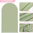 Wokceer 7.2FT Wedding Arch Cover Spandex Fitted Wedding Arch Stand Covers Round Top Sage Green Chiara Arch Cover for Birthday Party Ceremony Banquet Decoration