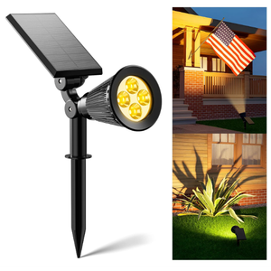 Solar Power Spot Lights Outdoor Waterproof for Christmas Decorations, Flag, Tree, Wreath, Santa Claus, Snowman, Bright LED Landscape Lamp Uplights for Outside Garden, Yard, Patio, Sidewalk,Warm White