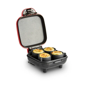 DASH Deluxe Sous Vide Style Egg Bite Maker with Silicone Molds for Breakfast Sandwiches, Healthy Snacks or Desserts, Keto, Standard, Red