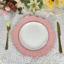 13 Inch 12pcs Reef Charger Plates Elegant Decorative Dinner Plates for Wedding, Holiday Parties, and Formal DiningStylish Table Decor for Festive Celebrations (Pink-12XH)