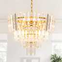 DORESshop Gold Crystal Chandelier Lighting, for Dining Rooms Bedroom Foyer Entryway Ceiling Hanging Pendant Chandelier Light Fixture