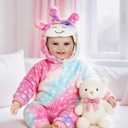 Real Life Baby Dolls - 19 Inch Reborn Baby Dolls for Girls 3+, Vinyl Realistic Baby Doll with Soft Cloth Body, Includes Accessories for Pretend Play (Colorful Pony)