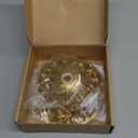 5.43 Inches Diameter Brass Light Canopy Kit with Hooks, Heavy Duty Replacement Ceiling Light Cover Plate, Antique Chandelier Replacement Parts with Mounting Hardware (Brass, A-01)