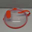 Microwave Splatter Cover with Water Steamer for Food - 10 Inch Steam Microwave Splatter Guard with Handle Splash Oven Lid with Built in Steamer Plate Covers for Heating Food - Red