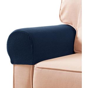 SUBRTEX Stretch Armrest Covers Spandex Arm Covers for Chairs Couch Sofa Armchair Slipcovers for Recliner Sofa with Twist Pins 2pcs (Navy)
