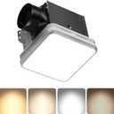 Consciot Bathroom Exhaust Fan with Light, 160 CFM, 1500Lm LED Light | 1.0 Sone Super Quiet, 6 inch Duct, Warm/Neutral/Cool White Light Color & Nightlight, 110/160CFM Selectable