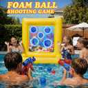 Pool Toys for Kids & Adults, 2-in-1 Shooting Target Game & Pool Basketball Hoop, Family Pool Toy for Summer Swimming Pool Games, Pool Party Games and Backyard Fun, 74 x 92 x 82 cm
