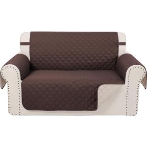 Reversible Loveseat Sofa Covers Couch Cover Furniture Protector(Loveseat,Chocolate/Beige) (Loveseat-Oversized(54"))
