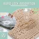 Yimobra Bathroom Rug Mat, Non Slip and Super Absorbent Bath Mat, Machine Washable Quick Dry, Ultra Plush Chenille Shower Rugs for Bathroom Floor Sink Tub and Shower Outside, Beige, 24 x 17