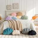 Shell Pillow, Shell Shaped Decorative Throw Pillows with Velet for Couch Bed, Cute Seashell Beachy Room Decor Aesthetic Throw Pillows for Bedroom Living Room