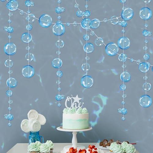 Cheerland Blue Bubble Garland Under The Sea Party Decorations Bubble Streamers Mermaid Birthday Backdrop Spongebob Decor Nautical Banner Hanging Underwater Ocean Beach Party Supplies