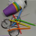 Yummy Sam 12oz Kids Stainless Steel Cups with Silicone Straws & Lids, Spill Proof Metal Tumblers for Adults, Unbreakable Toddle Cups with Full Wrapped Anti-Scald Sleeves for Hot and Cold Drinks.6Pack