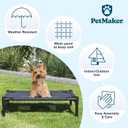 Elevated Dog Bed - 24.5x18.5-Inch Portable Pet Bed with Non-Slip Feet - Indoor/Outdoor Dog Cot or Puppy Bed for Pets up to 25lbs by PETMAKER (Blue)